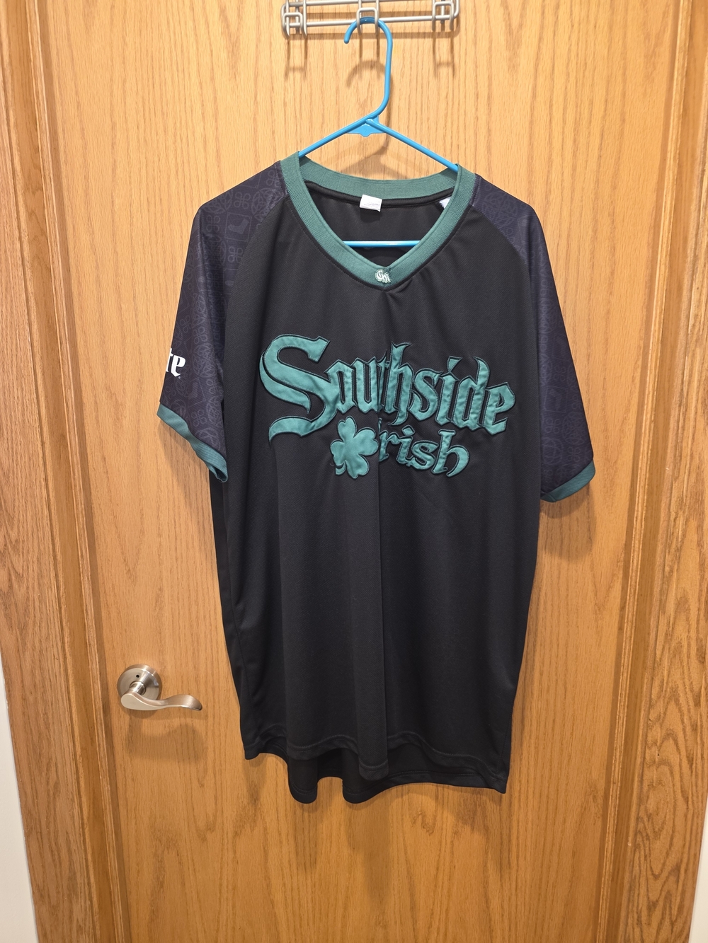 Men's Black & Green Southsode Irish Whitw Sox Short Sleeve Jersey